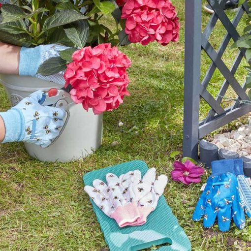 SMART GARDEN GLOVES BEES COTTON GRIPS