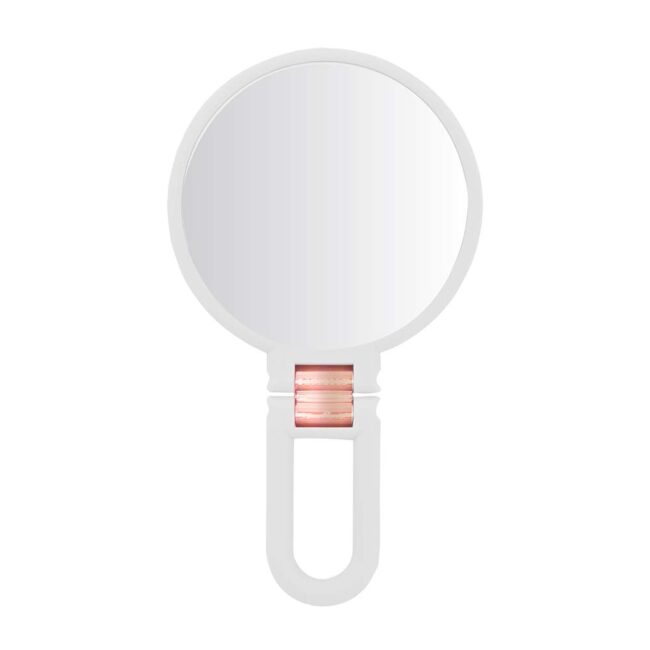 AROMA HOME HAND HELD SOFT TOUCH MIRROR WHITE & GOLD