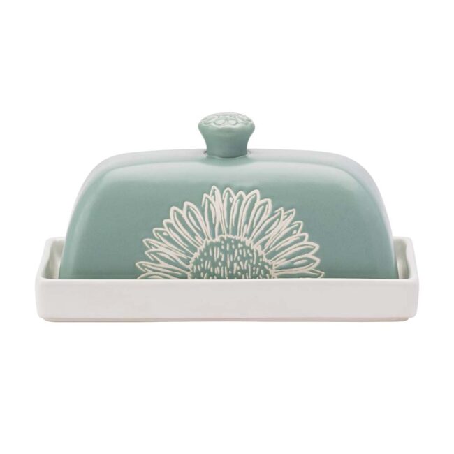 THE ENGLISH TABLEWARE COMPANY ARTISAN FLOWER BUTTER DISH