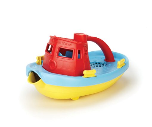 BIGJIGS GREEN TOYS TUGBOAT RED HANDLE