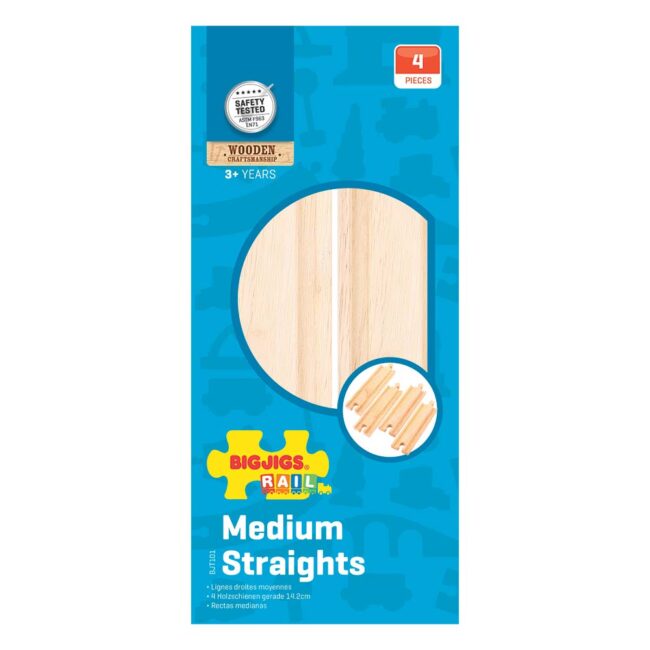 BIGJIGS TRAIN MEDIUM STRAIGHTS 4 PIECES