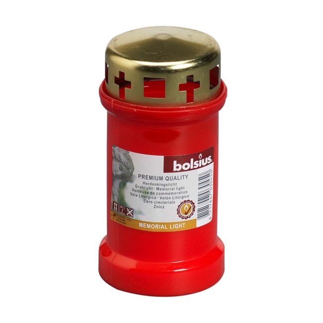 BOLSIUS MEMORIAL LIGHT WITH LID RED