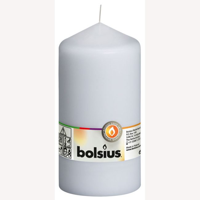 BOLSIUS PILLAR CANDLE WHITE LARGE