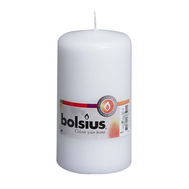 BOLSIUS PILLAR CANDLE WHITE SMALL