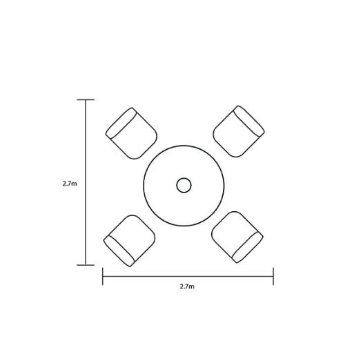 HARTMAN BERKELEY 4 SEAT ROUND DINING SET MAIZE - Image 5