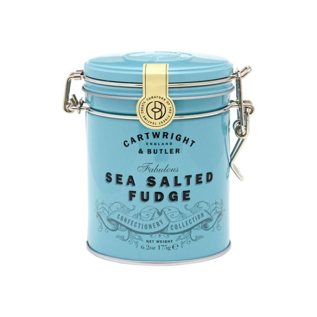 CARTWRIGHT & BUTLER SEA SALTED FUDGE WITH A TIN