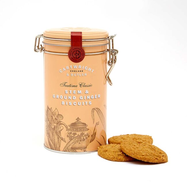 CARTWRIGHT & BUTLER STEM GINGER BISCUITS IN A TIN