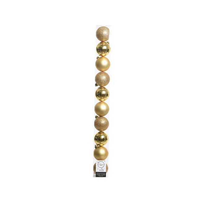 DECORIS SHATTERPROOF BAUBLE TUBE GOLD - Image 2