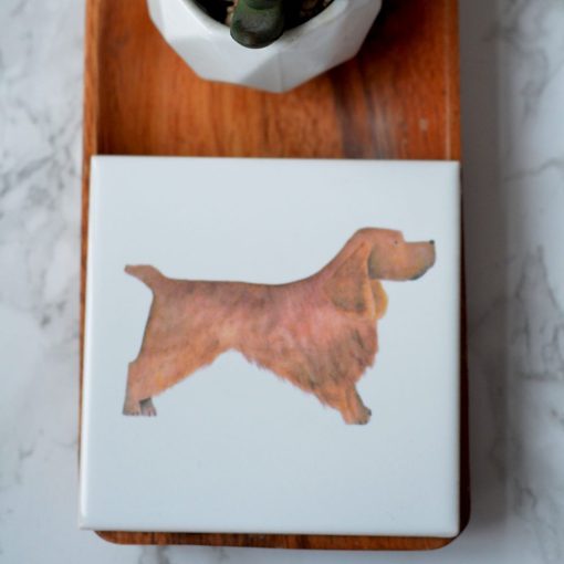 DIMBLEBY CERAMICS BROWN COCKER SPANIEL COASTER