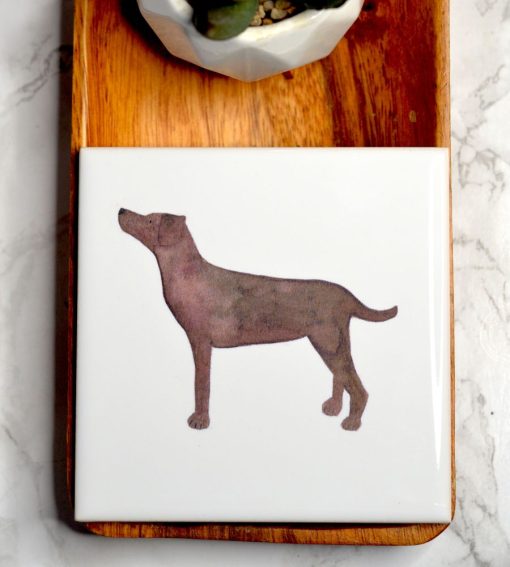 DIMBLEBY CERAMICS BROWN LABRADOR COASTER