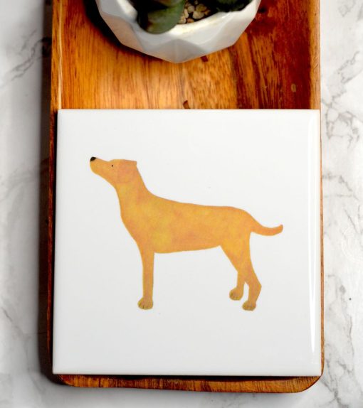 DIMBLEBY CERAMICS GOLDEN LABRADOR COASTER