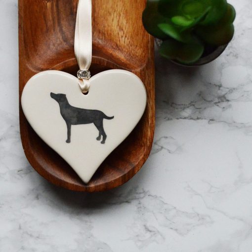 DIMBLEBY CERAMICS HEART BLACK STANDING LABRADOR
