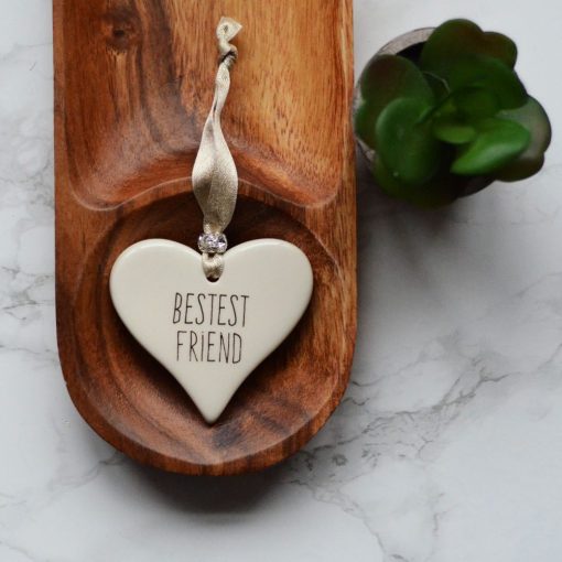 DIMBLEBY CERAMICS MEDIUM HEART BESTEST FRIEND