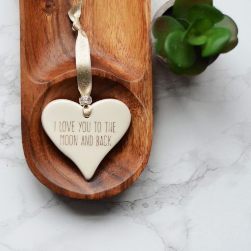 DIMBLEBY CERAMICS MEDIUM HEART LOVE YOU TO THE MOON