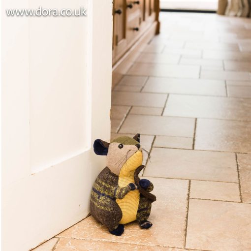 DORA DESIGNS DOORSTOP MOUSE PATCHWORK
