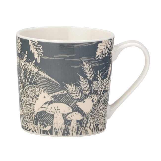 THE ENGLISH TABLEWARE COMPANY ARTISAN MUG HARE & HEDGEHOG GREY