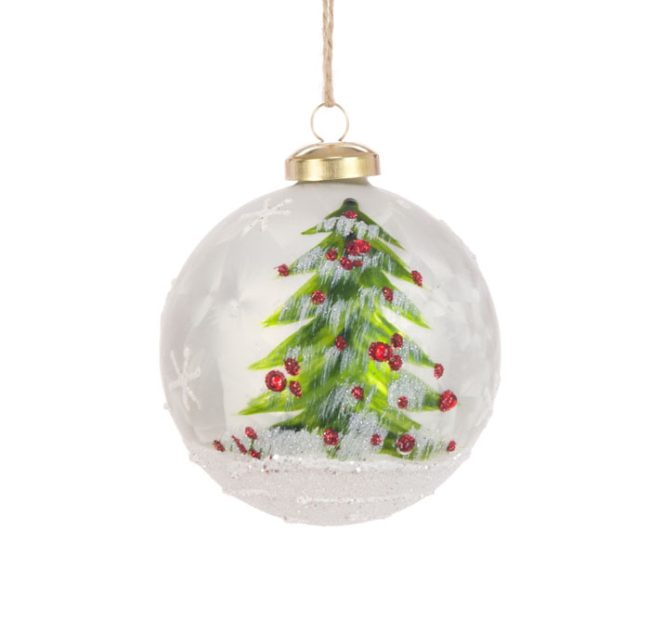 FLORALSILK BAUBLE WITH PAINTED TREE
