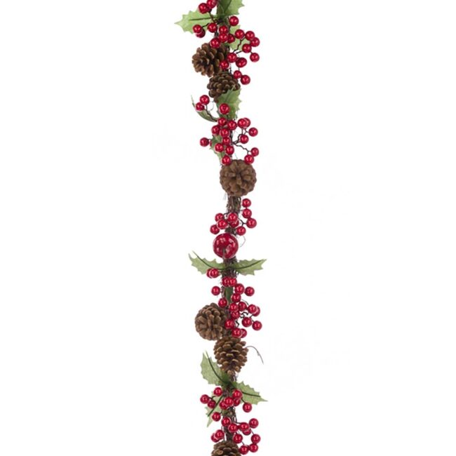 FLORALSILK BERRY PINECONE GARLAND
