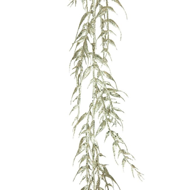 FLORALSILK CHAMPAGNE GLITTTER WILLOW GARLAND