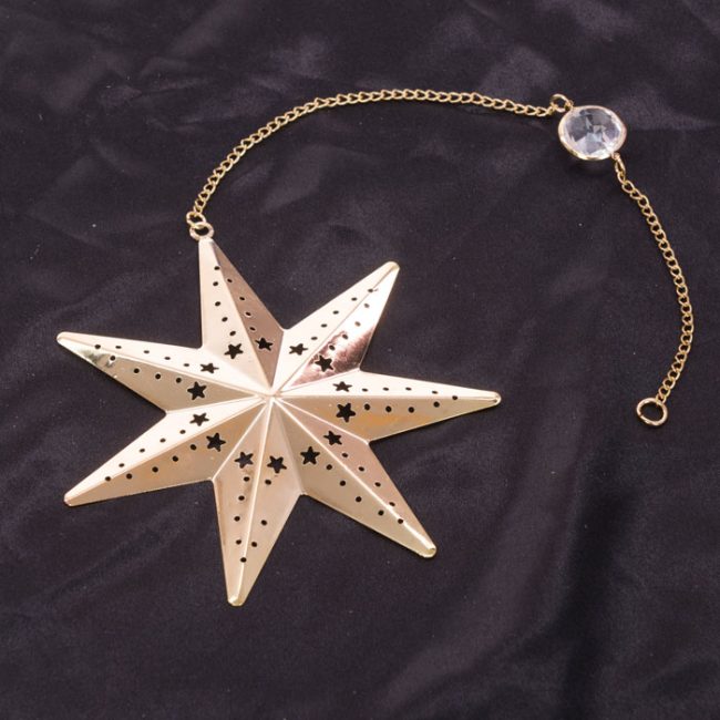 FLORALSILK GOLD STAR DECORATION ON CHAIN