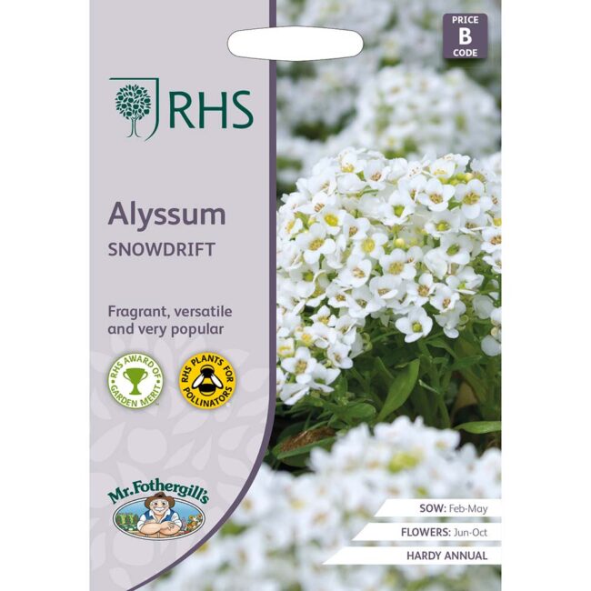 MR FOTHERGILL'S - RHS ALYSSUM SNOWDRIFT SEEDS