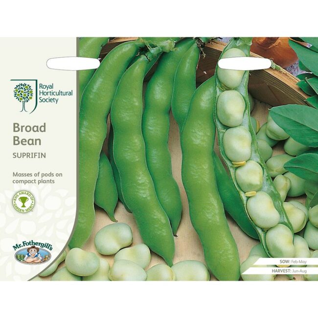 MR FOTHERGILL'S - RHS BROAD BEAN SUPRIFIN SEEDS