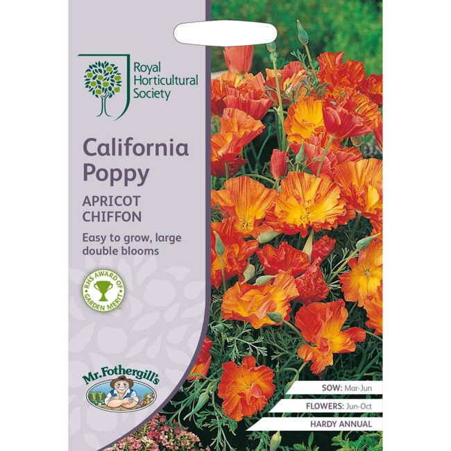 MR FOTHERGILL'S - RHS CALIFORNIA POPPY APRICOT CHIFFON SEEDS
