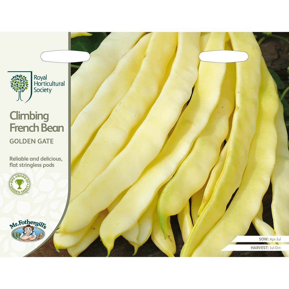 MR FOTHERGILL'S - RHS CLIMBING FRENCH BEAN GOLDEN GATE SEEDS