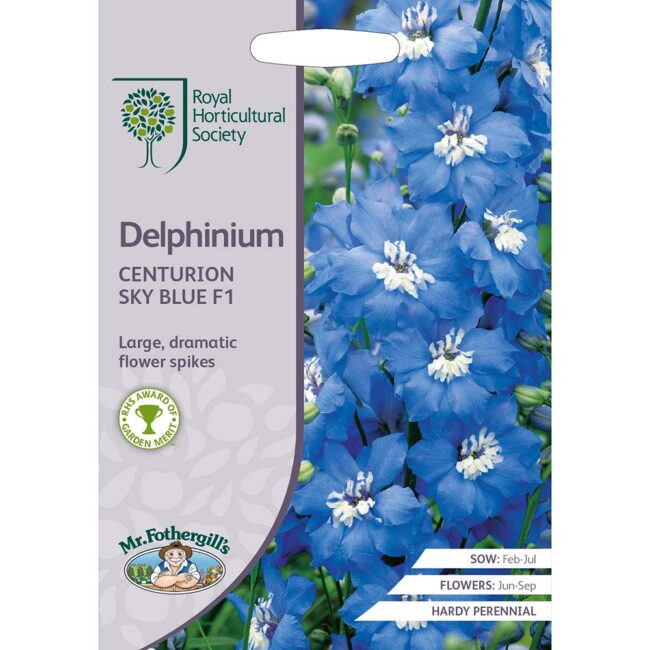 MR FOTHERGILL'S - RHS DELPHINIUM CENTURION SKY BLUE F1 SEEDS