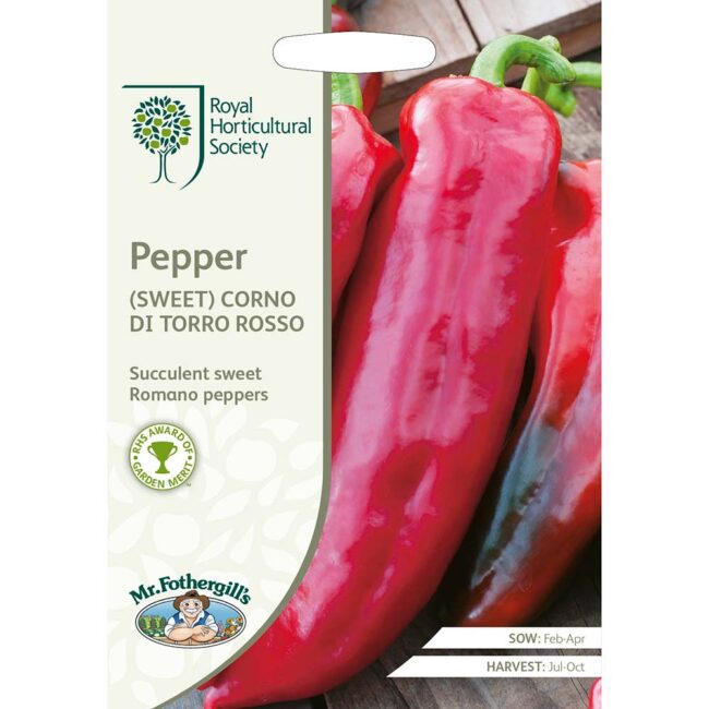 MR FOTHERGILL'S - RHS PEPPER SWEET CORNO DI TORO SEEDS