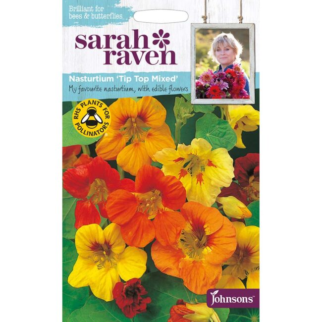 JOHNSONS SARAH RAVEN - NASTURTIUM TIP TOP MIXED SEEDS