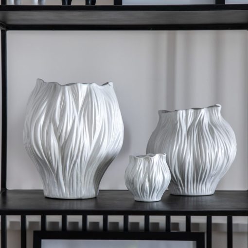 GALLERY DIRECT SMALL WHITE FLORA VASE - Image 2