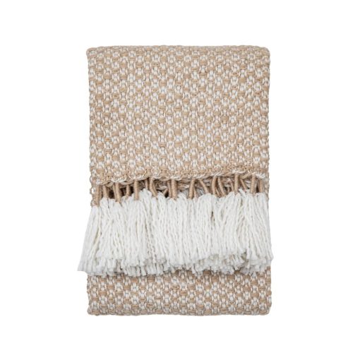 GALLERY DIRECT WOVEN NATURAL THROW WITH TASSEL