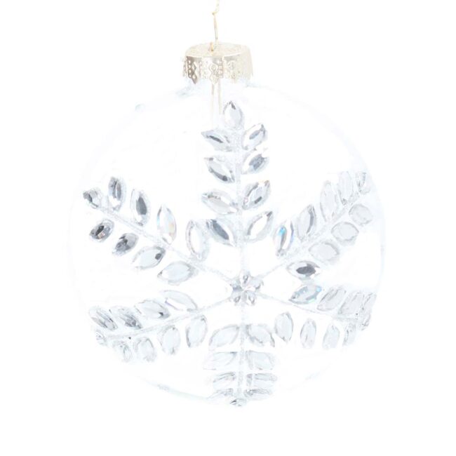 GISELA GRAHAM CLEAR DIAMANTE SNOWFLAKE BAUBLE