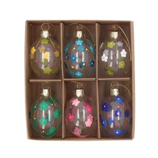 Gisela Graham Decorated Glass Eggs
