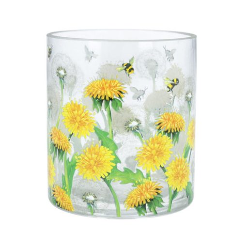 Gisela Graham Glass Dandelion & Bee T Light Holder
