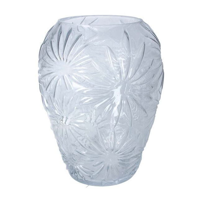 GISELA GRAHAM GLASS VASE CLEAR DAISY LARGE
