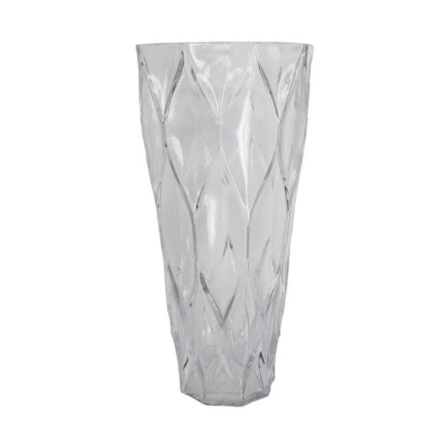GISELA GRAHAM GLASS VASE CLEAR TRELLIS LARGE
