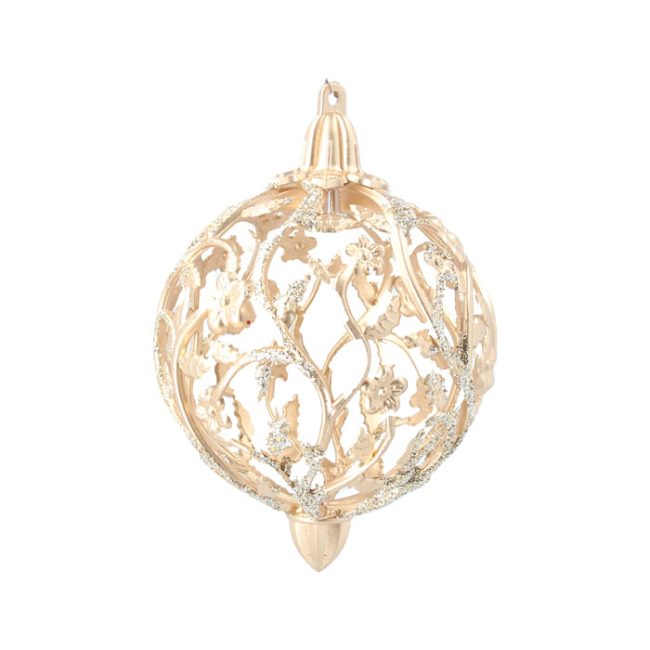 GISELA GRAHAM GOLD FILIGREE BAUBLE WITH GOLD VINES
