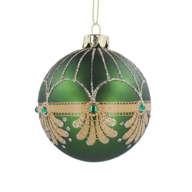 GISELA GRAHAM GREEN BAUBLE WITH JEWEL SCALLOPS