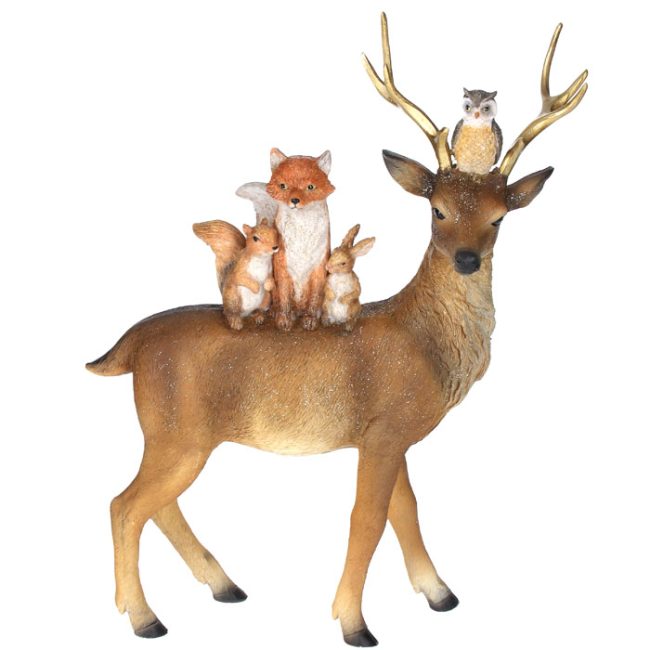 GISELA GRAHAM RESIN REINDEER AND FRIENDS