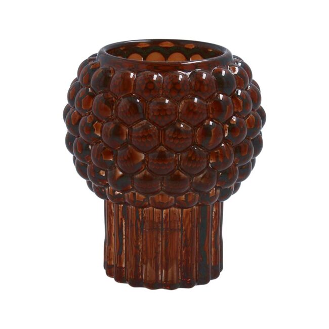 GISELA GRAHAM T LITE HOLDER BOBBLE GLASS CARAMEL