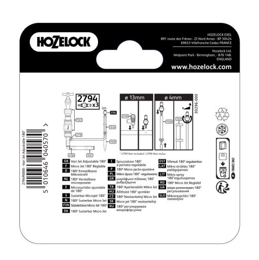 HOZELOCK 4/13MM 180° ADJUSTABLE VARI JETS (3 PACK) - Image 3