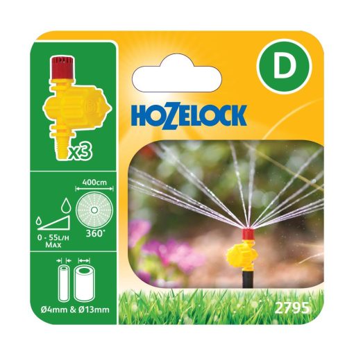 HOZELOCK 4/13MM 360° ADJUSTABLE VARI JETS (3 PACK)