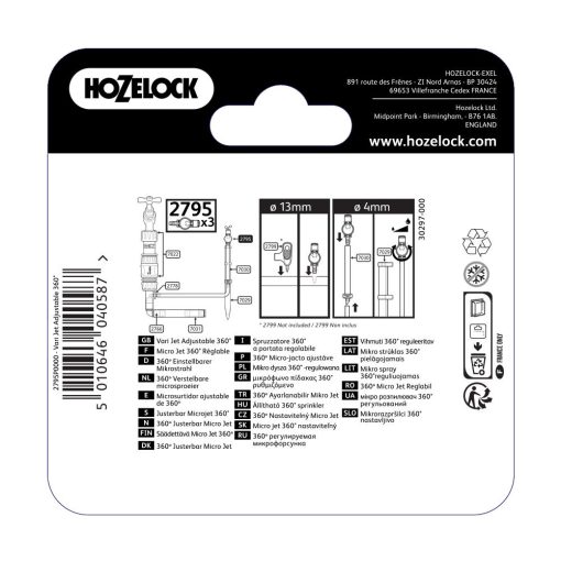 HOZELOCK 4/13MM 360° ADJUSTABLE VARI JETS (3 PACK) - Image 3