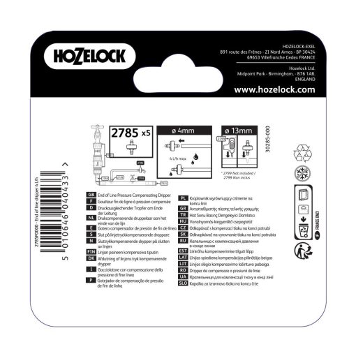 HOZELOCK 4/13MM END OF LINE PRESSURE COMPENSATING DRIPPER (5 PACK) - Image 3