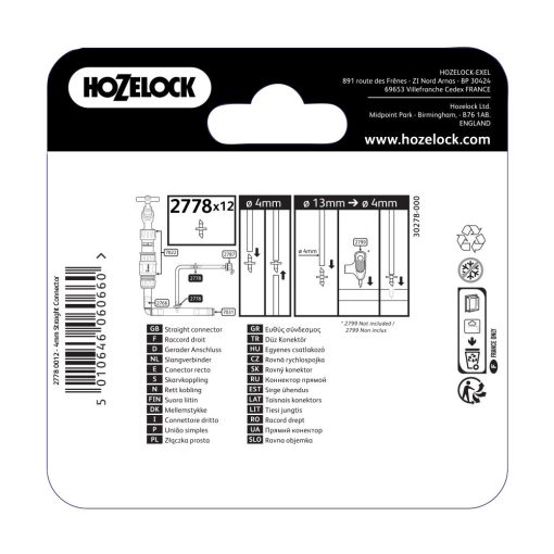 HOZELOCK 4MM STRAIGHT CONNECTOR (12 PACK) - Image 2
