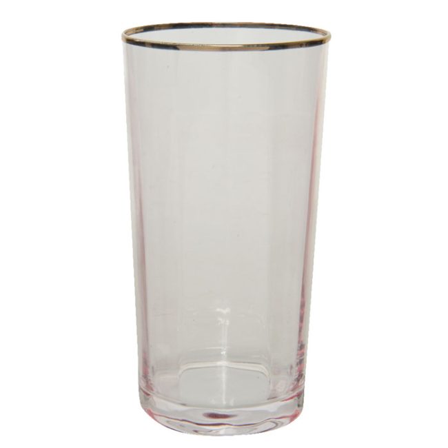 DECORIS PINK TUMBLER WITH GOLD RIM