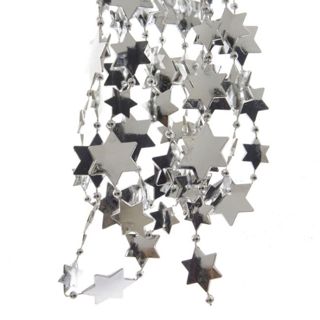 DECORIS SILVER STAR GARLAND