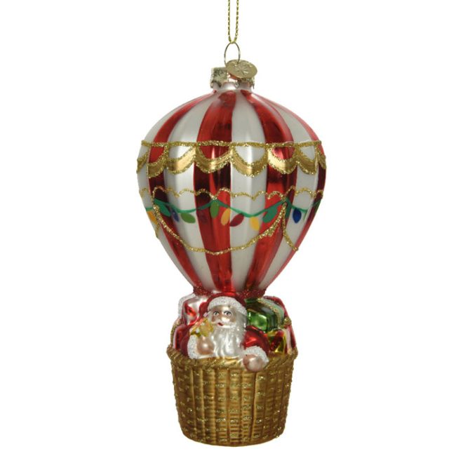 DECORIS TREE DECORATION SANTA HOT AIR BALLOON